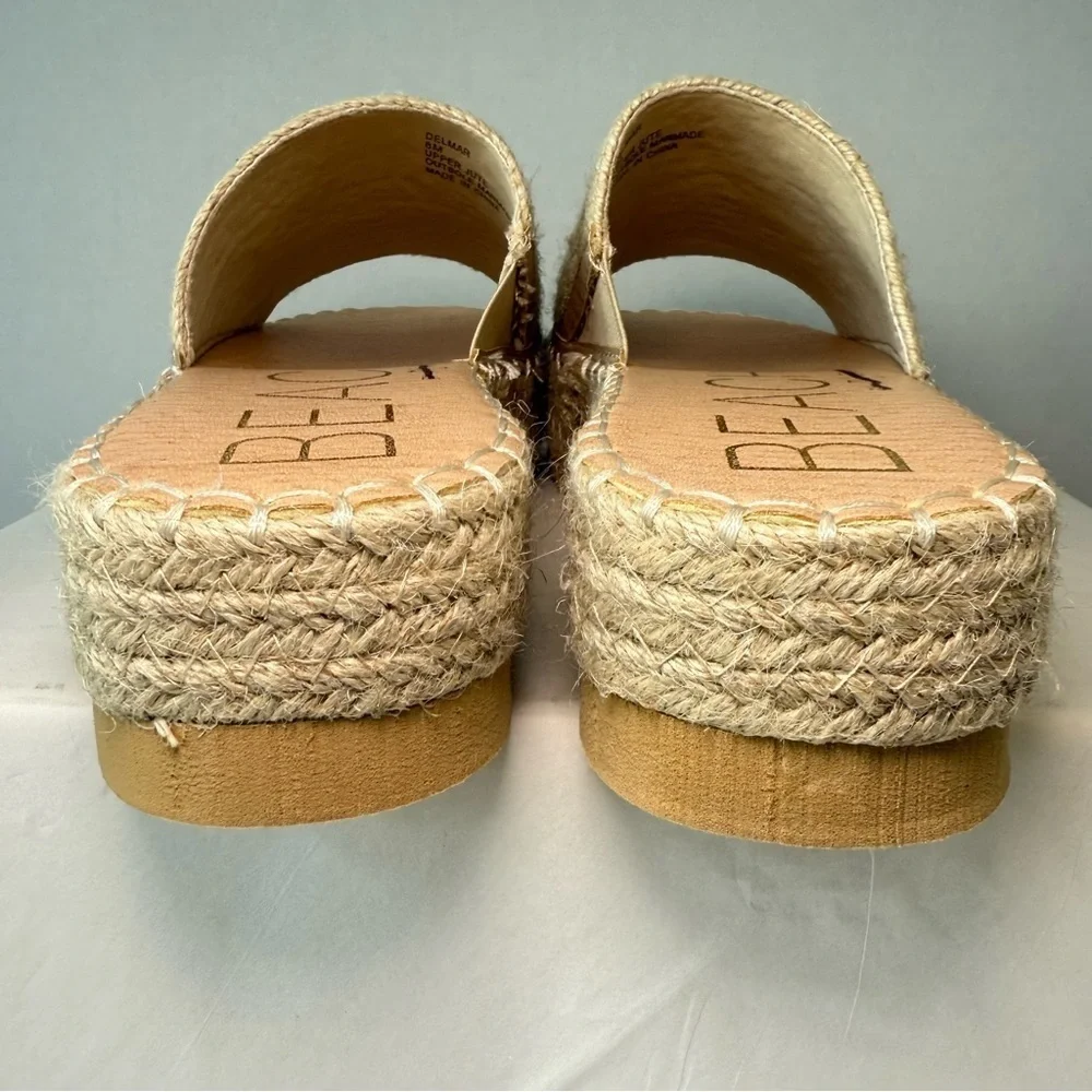 Beach By MATISSE Natural Del Mar Raffia Platform Sandals Size 8